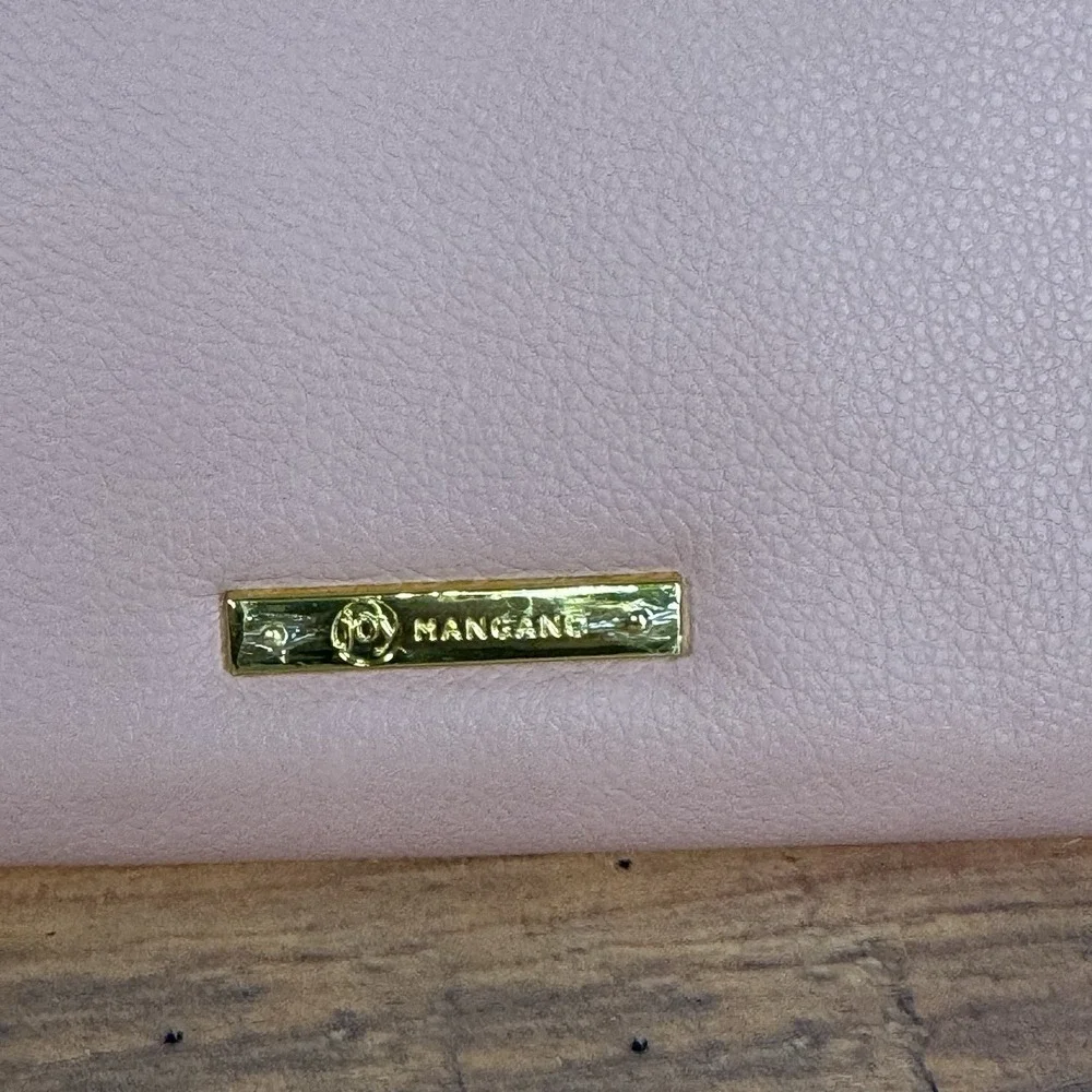 Joy Mangano Luxe Leather Double Wallet Wristlet RFID Pink Salmon New No Strap‎